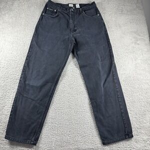 VINTAGE 90s Calvin Klein‎ Jeans Mens 33x29.5 Straight Fit Black Faded Dark Wash